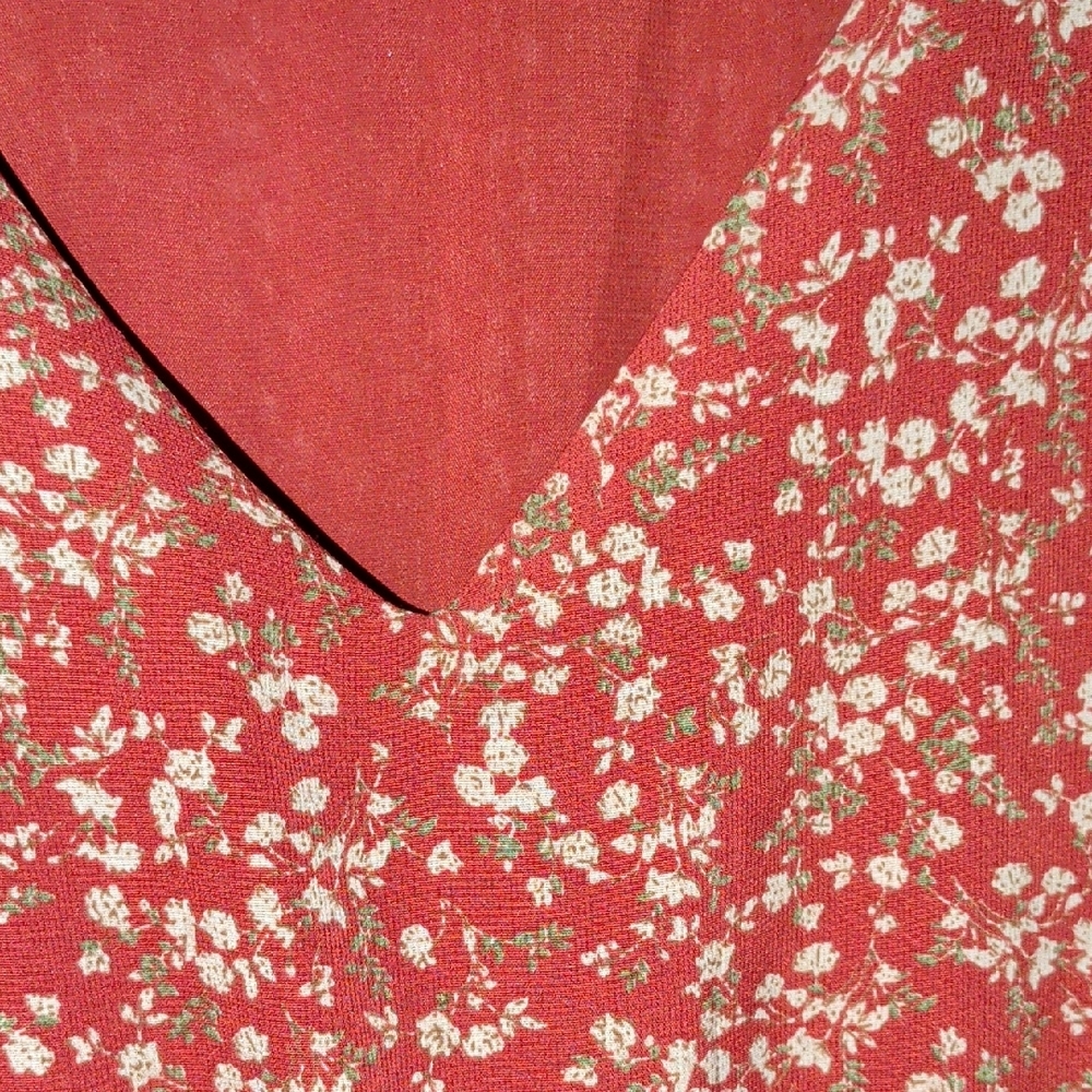 Mikarose Rust Floral V-Neck Tiered Maxi Dress - Picture 5 of 8